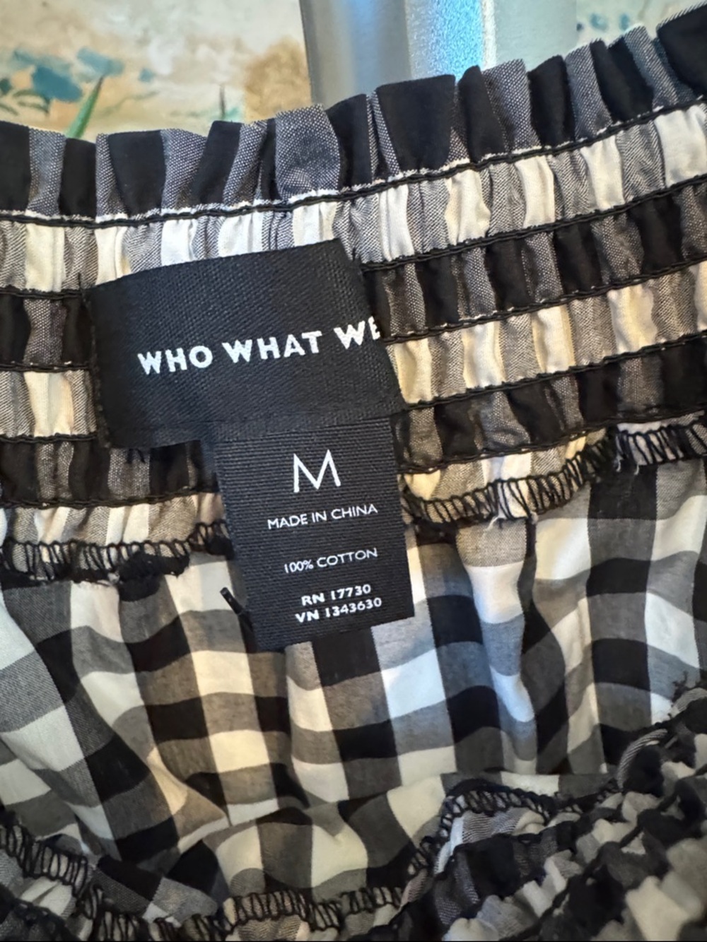 Who What Wear Black & White Gingham Tiered Skirt size M - Picture 4 of 6